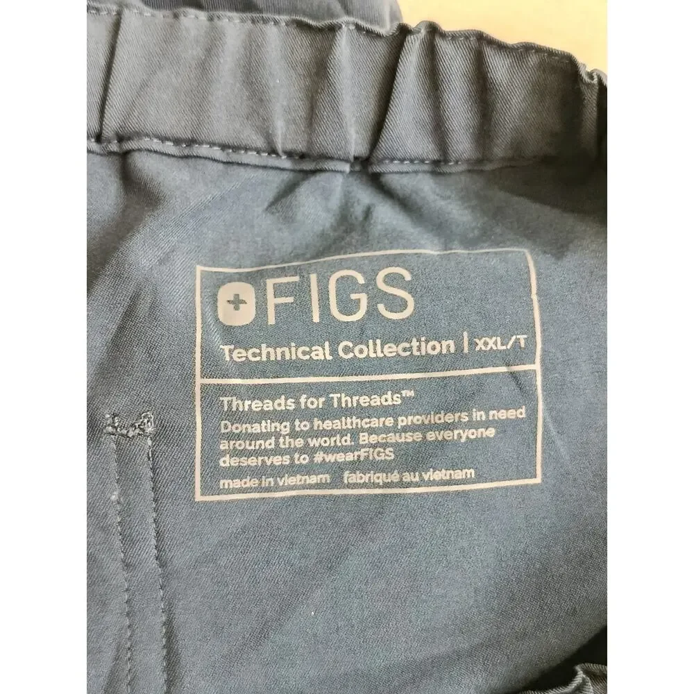FIGS Pisco Technical Collection Scrub Pants Men XXL Tall Navy Blue Straight Leg